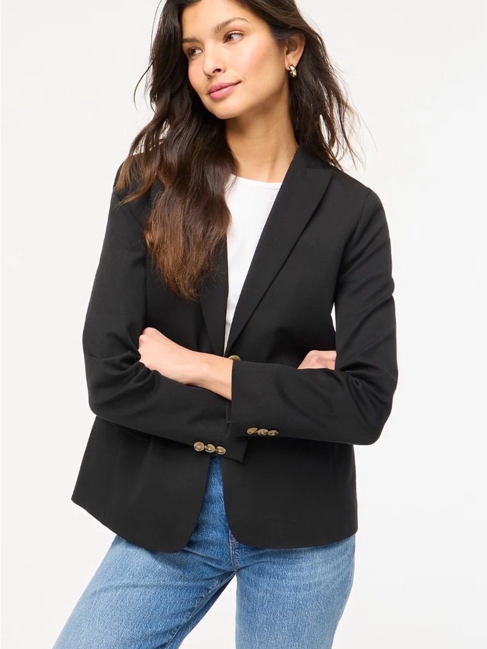 J. Crew Factory Black Women's Two-Button Tailored Blazer